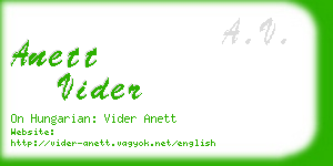 anett vider business card
